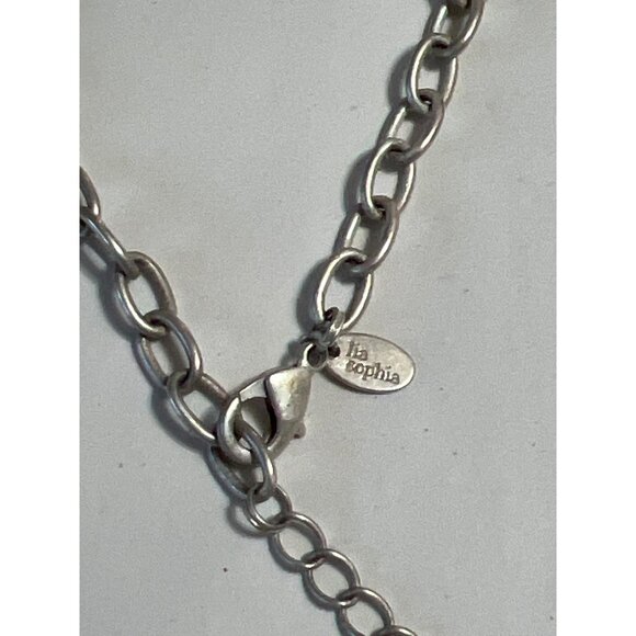 Lia Sophia Long Silver-Tone Necklace With Multicolor Gemstone Charms - Picture 5 of 6